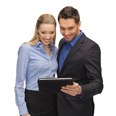 Image showing man and woman with tablet pc