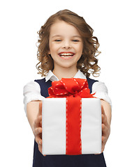 Image showing girl with gift box