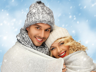 Image showing family couple in a winter clothes