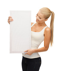 Image showing woman with white blank board