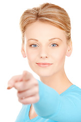 Image showing businesswoman pointing her finger