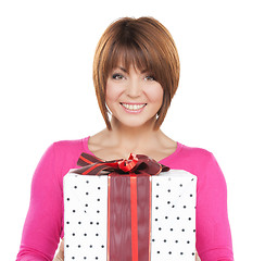 Image showing woman with gift box