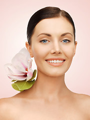 Image showing lovely woman with lily flower