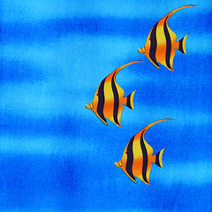 Image showing Three fish swimming