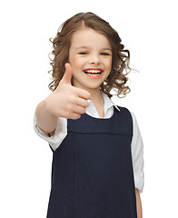 Image showing pre-teen girl showing thumbs up