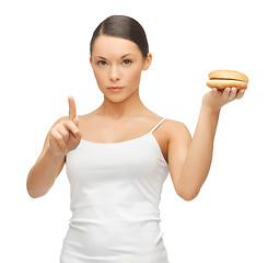 Image showing woman with hamburger