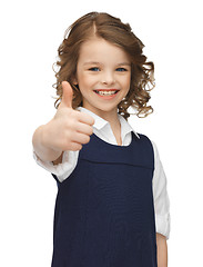 Image showing pre-teen girl showing thumbs up