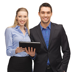Image showing man and woman with tablet pc