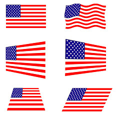 Image showing Six American Flags