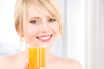 Image showing lovely girl with glass of juice