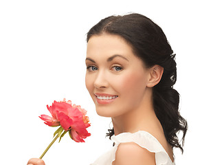 Image showing young and beautiful woman with flower