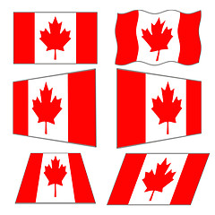 Image showing Six Canadian Flags