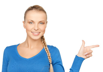 Image showing businesswoman pointing her finger