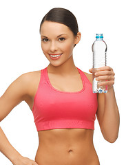 Image showing woman with bottle of water