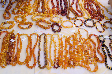 Image showing necklaces bracelet  handmade jewelry amber stone 