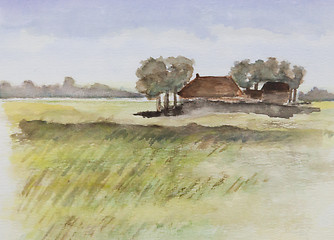 Image showing Oil painting of a single house