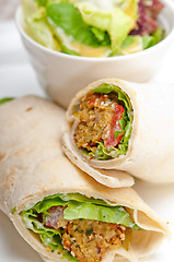 Image showing falafel pita bread roll wrap sandwich