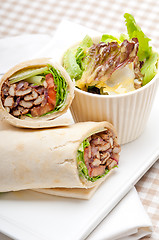 Image showing kafta shawarma chicken pita wrap roll sandwich