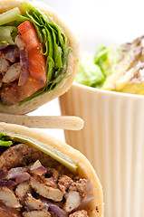 Image showing kafta shawarma chicken pita wrap roll sandwich