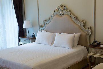 Image showing Double bed in the hotel room