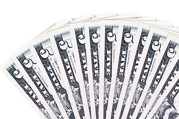 Image showing 5 dollar bills fanned