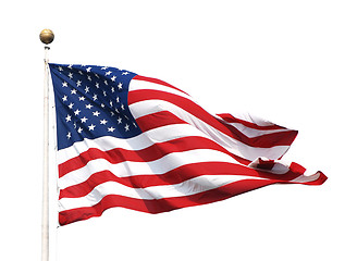Image showing The American flag on a flagpole 