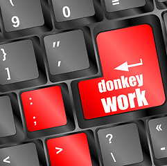 Image showing donkey work button on computer keyboard key