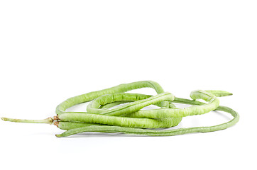 Image showing Few pods of fresh long beans (Vigna unguiculata)