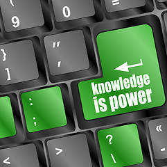 Image showing knowledge is power button on computer keyboard key