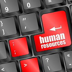 Image showing human resources button on computer keyboard key