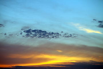 Image showing Multicolor sunset sky