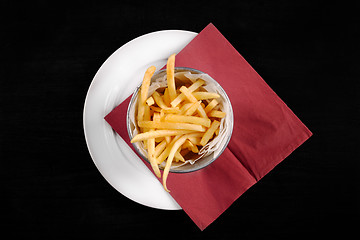 Image showing Delicious french fries closeup