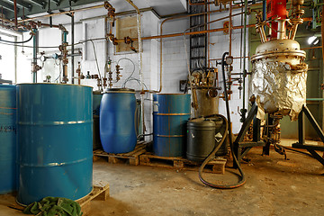 Image showing Chemical waste dump with a lot of barrels