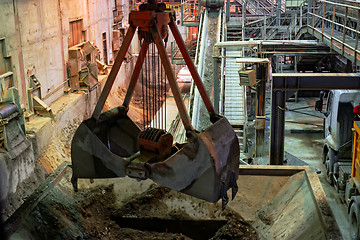 Image showing Industrial crane in a power plant