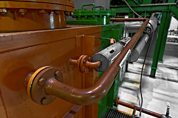 Image showing Industrial pipes in a power plant