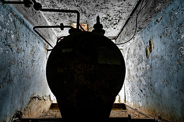 Image showing Storage tank at abandoned factory