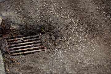 Image showing Sewage hole on the road