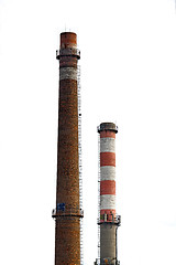 Image showing Tall industrial chimney