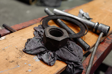 Image showing Industrial tools an a table