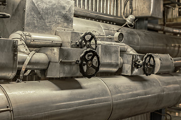 Image showing Pipes of a thermal power plant