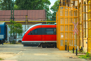 Image showing Fast and modern train parking in the garage