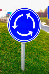 Image showing Circular junction road sign