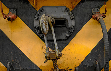 Image showing Industrial crain closeup photo