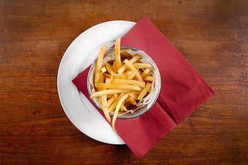 Image showing Delicious french fries closeup