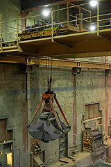 Image showing Industrial crane in a power plant