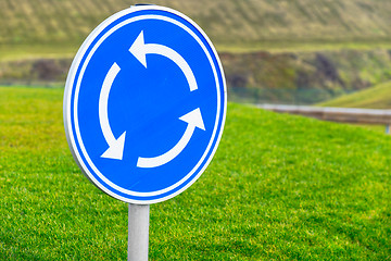 Image showing Circular junction road sign