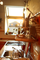 Image showing Kitchen at summertime with bright light