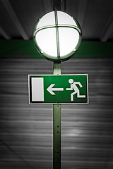 Image showing Exit sign with lamp