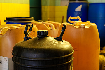 Image showing Chemical waste dump with a lot of barrels