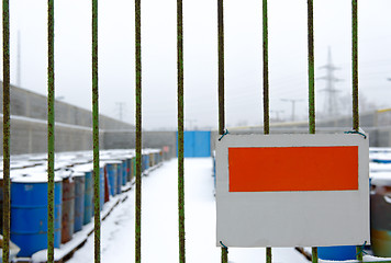 Image showing Chemical waste dump with a lot of barrels